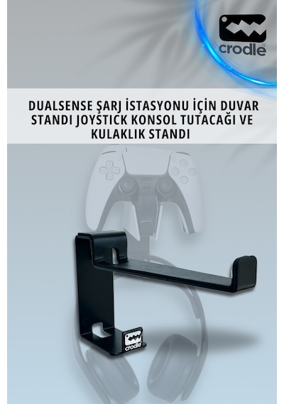 Ps5 Dualsense Şarj Istasyonu Için Duvar Standı Joystick Konsol Tutacağı Ve Kulaklık Standı