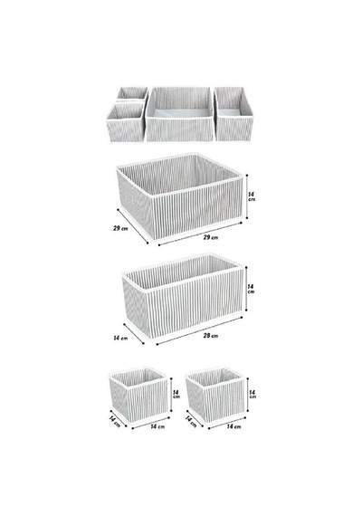 Çekmece Düzenleme Kutu Seti Organizer 4lü Set 5615 Açık Ahşap