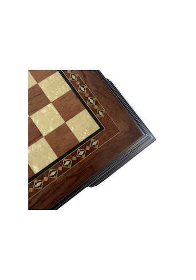 Flat Ayaklı Ahşap Satranç Tablası Küçük Gül 35x35cm