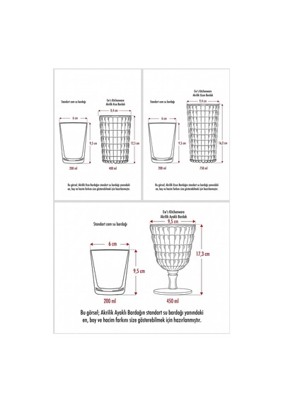 Akrilik Allegra Pembe 18 Parça Su Meşrubat Kahve Yanı Bardağı 400 Ml- 450 Ml- 750 Ml Cam Değildir