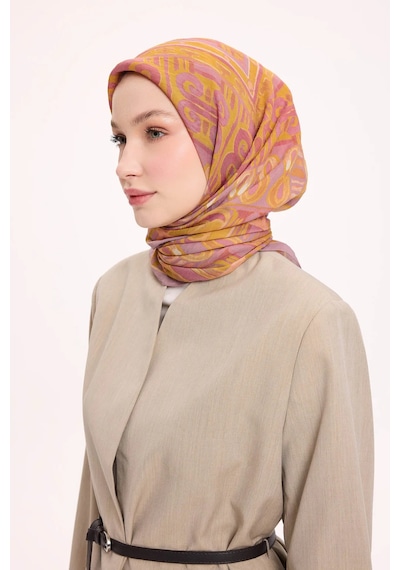 Silk Home Dört Mevsim Antik Motif Viskon Velora Eşarp 6420 Pastel Lila