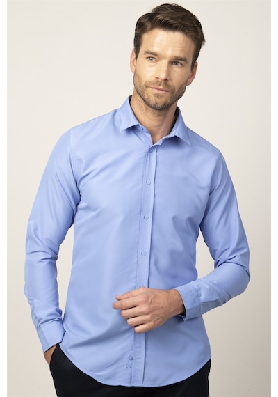 Tudors Slim Fit Uzun Kollu Kolay Ütü Teri Emen Nefes Alan Doku Kravatlık Dört Mevsim Erkek Gömlek Mavi Tudors Slim Fit Uzun Kollu Kolay Ütü Teri Emen Nefes Alan Doku Kravatlık Dört Mevsim Erkek Gömlek Mavi