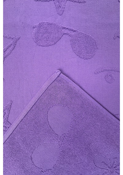 Hızlı Kuruyan Plaj Havlusu %100 Pamuk Purple Beach Vibes Plaj Havlusu - Mor 8846366