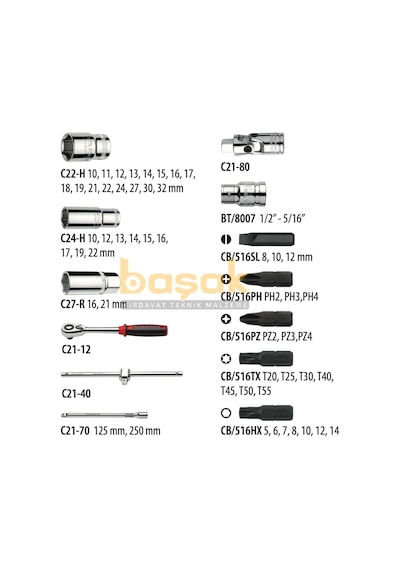 Ceta Form 56 Parça 1/2'' Lokma Takımı C20-56ph2