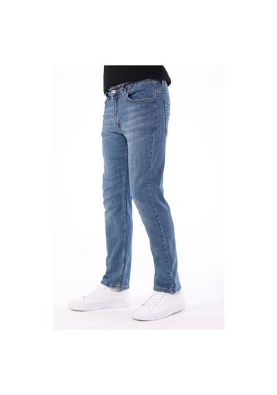 Blayn Jeans Erkek Mavi Diz İzi Yapmayan Pamuklu Esnek Denim Jean Kot Pantolon Regular Kalıp Açık Tint Efekt