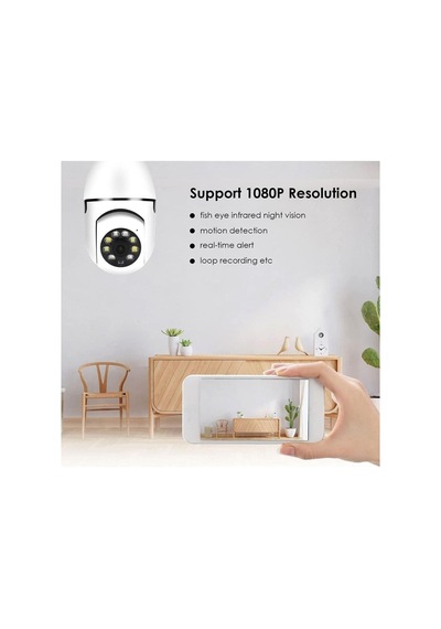 Tr Full Hd 1080p Kamera Bebek Izleme Ve Güvenlik Kamerası Wifi 360 Derece Dönebilen Kamera Beyaz Cmr6 Diğer