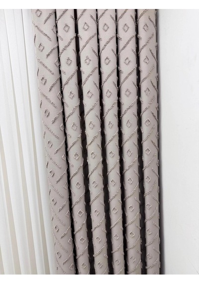 Nivemeshome Sedef Gri 1/3 Pileli Fon Perde 50x260