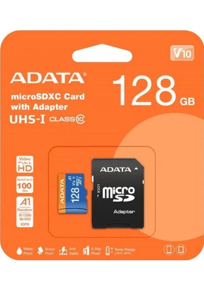 Adata AUSDX128GUICL10A1-RA1 Micro SD 128 GB Premier Harici Disk Hafıza Kartı