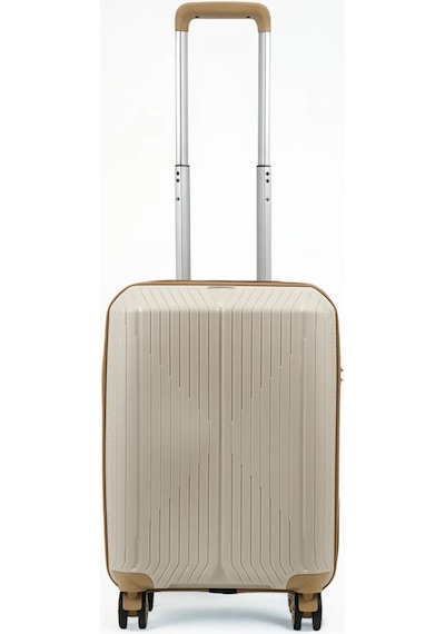 Ground Dikey Çizgili 3'lü Set Valiz 10728 Kemik