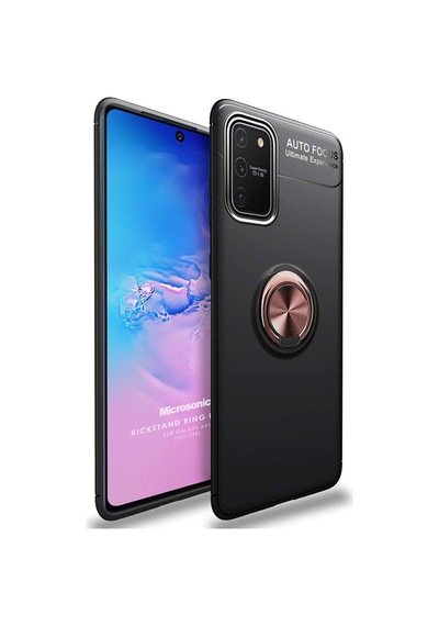 Microsonic Samsung Uyumlu Galaxy A91 Kılıf Kickstand Ring Holder
