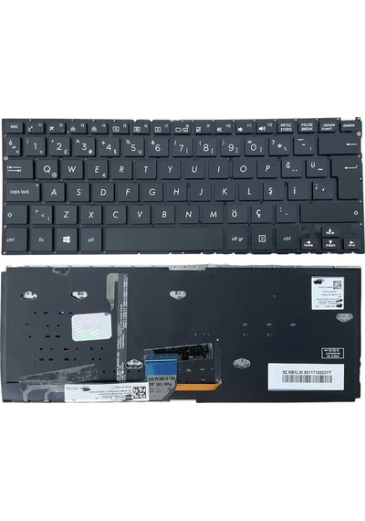 Asus Uyumlu Zenbook Flip Ux360uak-c4203t, Ux360uak-c4205t Işıklı Klavye Siyah Tr