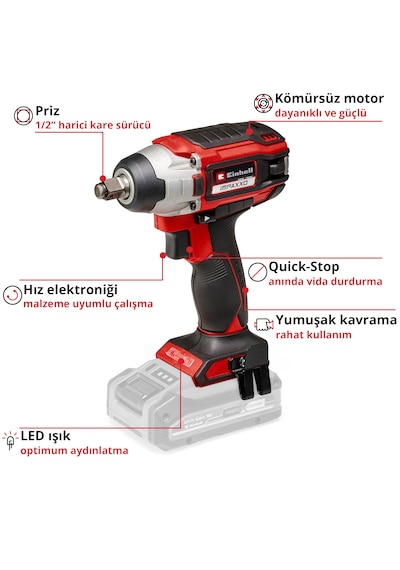 Einhell IMPAXXO 18/230 - Solo Kömürsüz Akülü Darbeli Somun Sıkma - 4510080