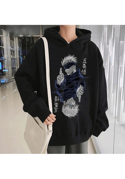 Anime Jujutsu Kaisen Gojo Kapşonlu Sweatshirt
