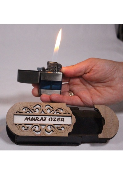 Çakmak Kişiye Özel İsim Yazılı Ve Mdf Tasarım Kutulu No:82
