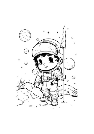 Astronot Boyama Kitap Seti 90 Süper Boyama