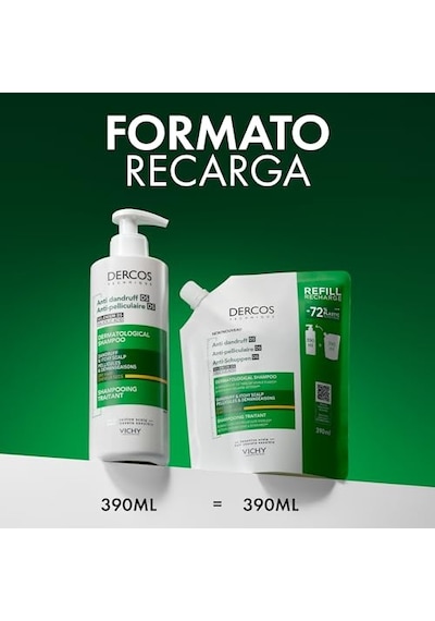 Dercos Anti Dandruff Kuru Saçlar Için Kepek Karşıtı Bakım Şampuanı Yeniden Dolum Paketi 390 Ml Diğer