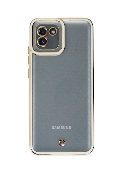 Samsung Galaxy A03 Kılıf Liva Lens Silikon - Beyaz Çok Renkli