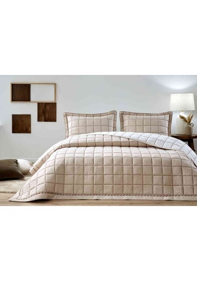Yatak Örtüsü.nakışlı Square Bej 240x250 Bej