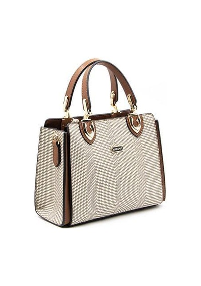 Silver Polo Sp1133 Kadın El Çantası Hasır Bej-taba