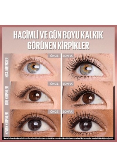 Hacimli Maskara - Gün Boyu Kalkık Görünüm Sağlar 00