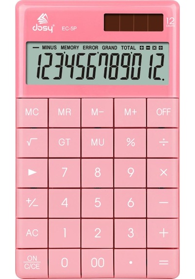 Dosy 12 Hane Orta Boy Masaüstü Hesap Makinesi Pembe Ec-5p Pembe