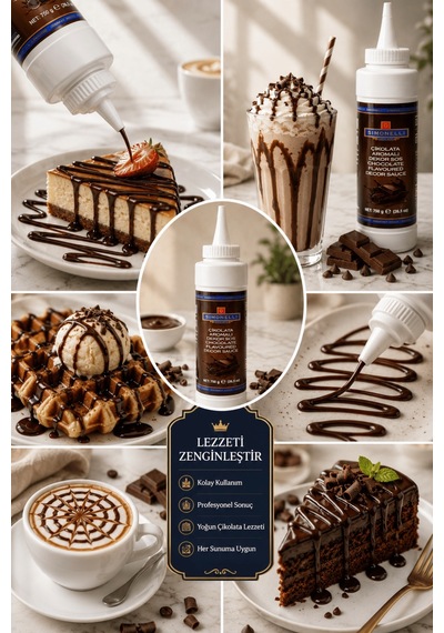 Simonelli Çikolata Aromalı Kahve ve Tatlı Dekor Sosu Sıkılabilir Şişe 750 G