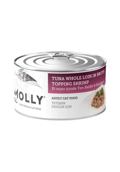 Molly Et Suyu İçinde Ton Balıklı Ve Karidesli Tahılsız Yetişkin Kedi Konservesi 85 Gr