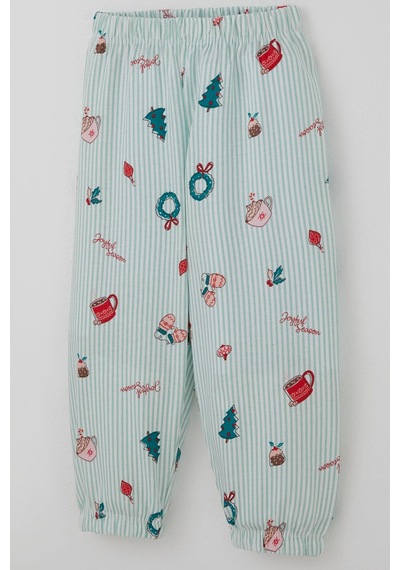 Breeze Kız Bebek Pijama Takımı Neşeli Sezon Yılbaşı Temalı 9 Ay-3 Yaş, Su Yeşili Su Yeşili