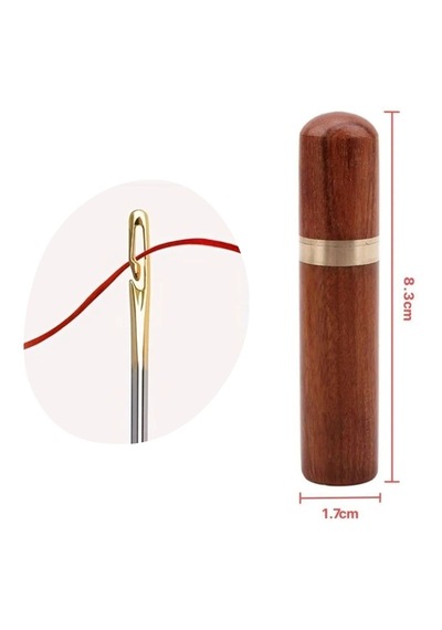 Go İthalat 30 Adet İğneli Ahşap Kutulu Dikiş İğne Seti Çok renkli