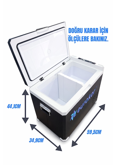 Eurokar Araç Buzdolabı 40 Lt Hacimli 12 V-24 V Tek Ve Çift Sıcaklık Bölgesi Fonksiyonu