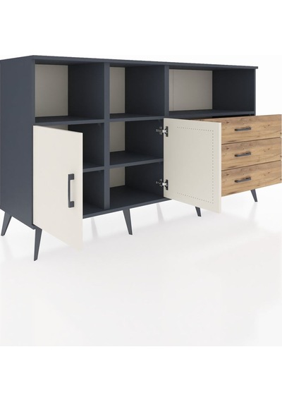 Hyperion Konsol 5 Raflı 3 Çekmeceli 2 Kapaklı 176x44x99 Antrasit- Antrasit-aytaşı/çam Hyperion Konsol 5 Raflı 3 Çekmeceli 2 Kapaklı 176x44x99 Antrasit- Antrasit-aytaşı/çam