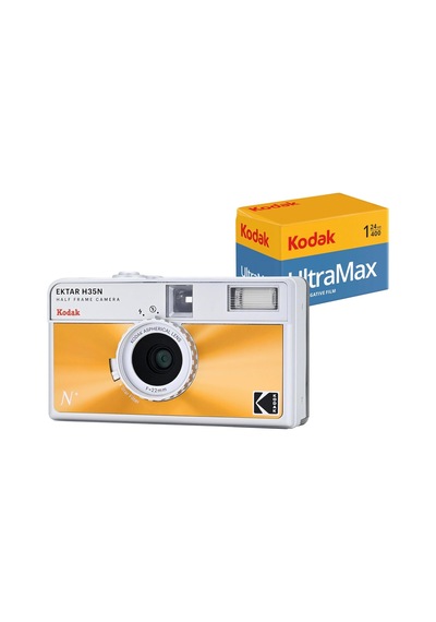 Kodak Ektar H35n 35mm Filmli Analog Fotoğraf Makinesi- Sırlı Turuncu+ultramax 24 Poz Film