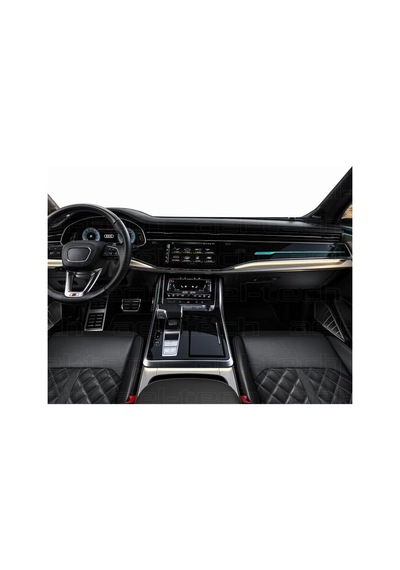 Yeni Audi Q7 Navigasyon Dijital Gösterge 9h Nano Ve Piano Black Uyumlu Tpu Koruyucu 8li Set