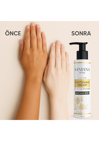 Sanjana Beauty Cilt Beyazlatıcı Glikolik Asit İçerikli Aydınlatıcı Krem 150 ML
