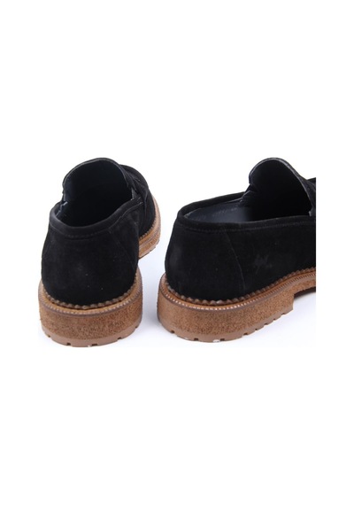 İgs Siyah Süet Görünümlü Loafer Erkek Ayakkabı Kalın Taban Günlük Model-16269