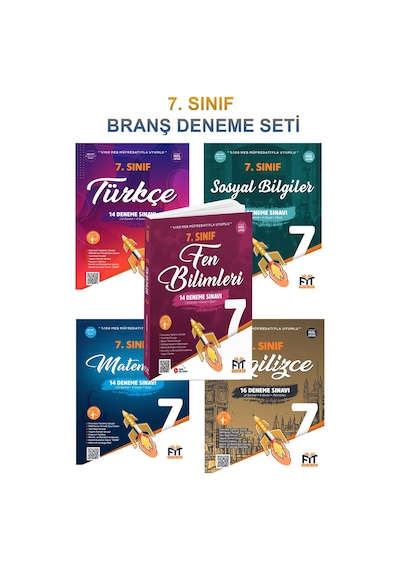 7. Sınıf Branş Deneme Seti Türkçe, Matematik, Fen, İngilizce, Sosyal Bilgiler Deneme Seti Kitabı