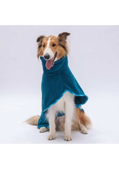 Mavi Bogota Köpek Bornozu-köpek Kurulama Havlusu- Kedi Köpek Kıyafeti