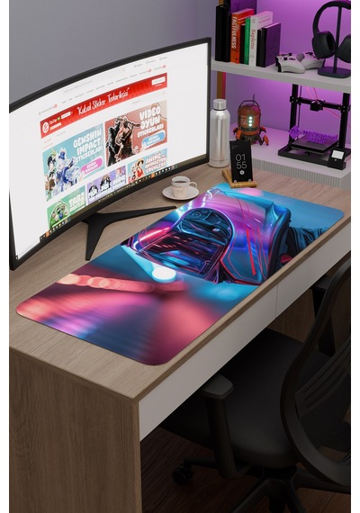 Motorsiklet Kaymaz Dikişli Kauçuk Oyuncu Mousepad V5 - 90x40 Xxl Gaming Mouse Pad Fare Altlığı