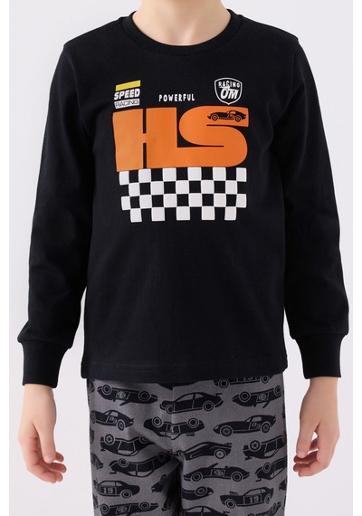 Rolypoly Erkek Çocuk Siyah Pijama Takımı Rp3439-c-v2