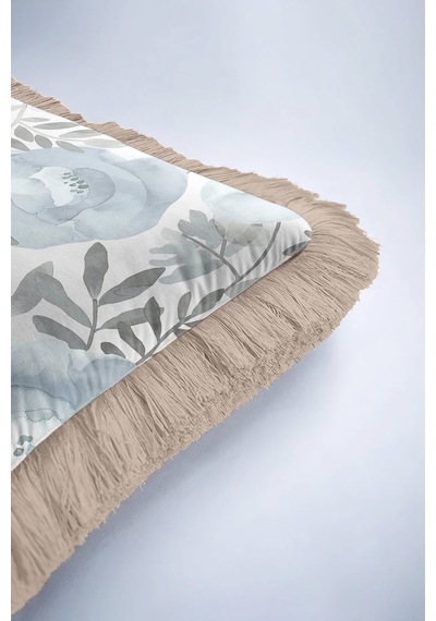 Modern Çiçek Motifli Saçaklı Yastık Kılıfı - Pastel Mavi Bohem Bej Püsküllü Kırlent Kılıfı Mat Lavanta Kurşun Modern Çiçek Motifli Saçaklı Yastık Kılıfı - Pastel Mavi Bohem Bej Püsküllü Kırlent Kılıfı Mat Lavanta Kurşun