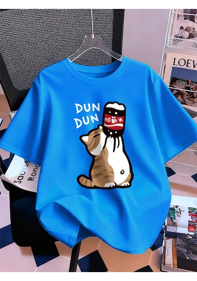 Noıssey Urban Pop Graphic Kadın Tişört Koleksiyonukod 5081 Bebe Mavi