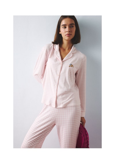 Defacto Regular Fit Uzun Kollu Pötikare Desenli 2li Pijama Takım H8799ax26aupn130 Pembe-pn130
