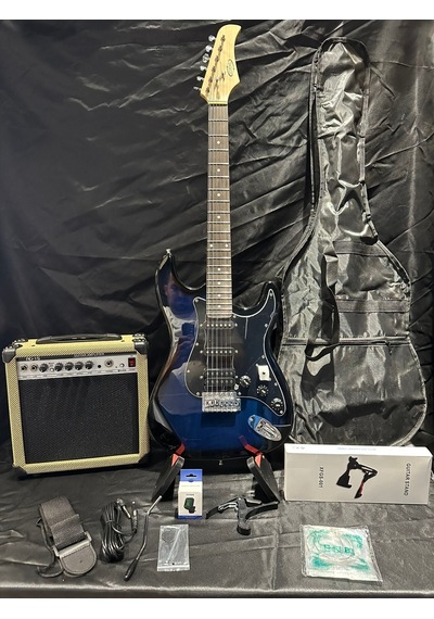 Mavi Elektro Gitar Full Set 15w Bluetooth Amfi