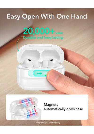 Apple AirPods Uyumlu Pro 3 2025 Pulse Flicklock Manyetik Kılıf Beyaz