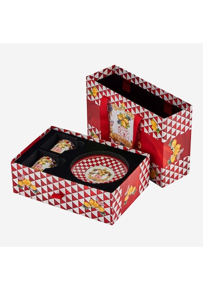 Kırmızı Porselen Kahve Fincan Seti 110 Ml