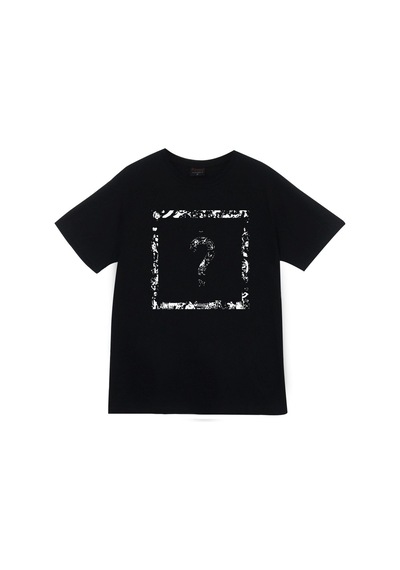 Desenli, Baskılı Unisex %100 Pamuk Siyah T-shirt SIYAH