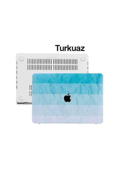 Apple Uyumlu MacBook Pro Kılıf 13inç M1-m2, Paint02 Type-c'li Model A2338 A2289 A2251 A1706-08 A1989 A2159 İle Turkuaz