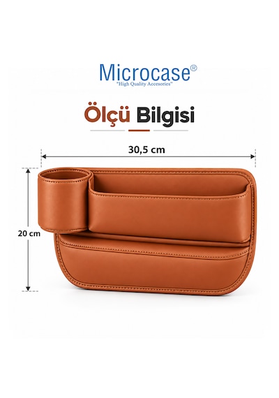 Microcase İçecek Bölmeli Oto Araç Koltuk Yanı Eşya Düzenleyici Organizer Şoför Yanı Al7012 Siyah