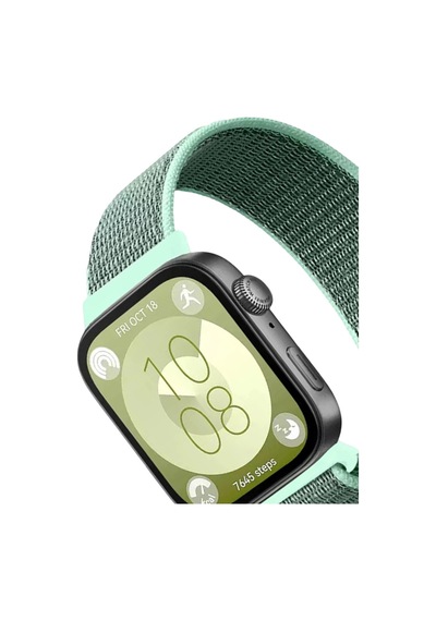 Huawei Fit 4 Hasırlı Cırtcırtlı Kordon Saat Değildir - Turkuaz