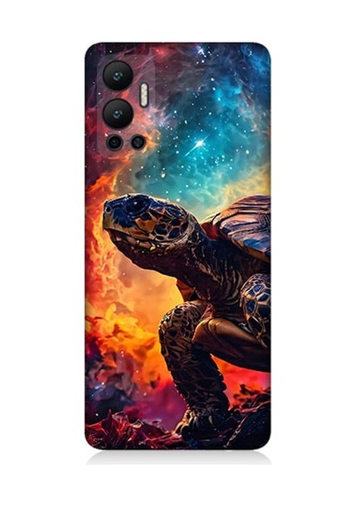 İnfinix Hot 12 Uyumlu Galaktik Kaplumbağa Desenli Silikon Kılıf